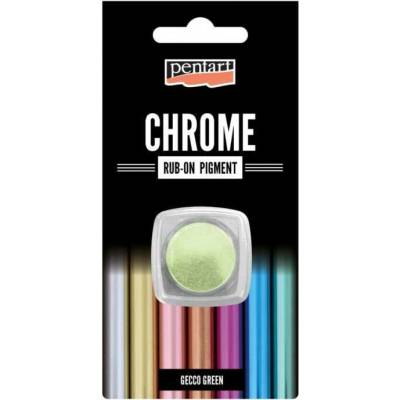 Zalešťovací pigmentový pudr CHROM efekt 0,5g JEŠTĚRČÍ ZELENÁ