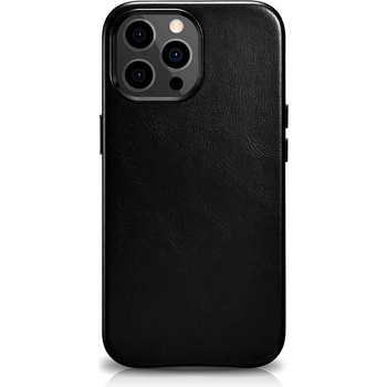 ICARER Leather Oil Wax MagSafe Case - кожен (естествена кожа) кейс с MagSafe за iPhone 13 Pro Max (черен)