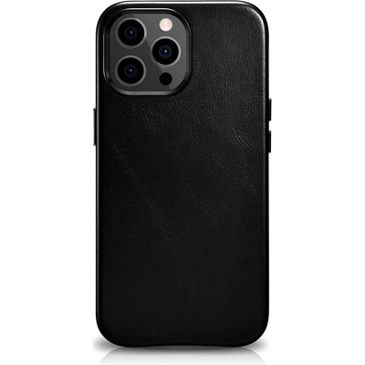 ICARER Leather Oil Wax MagSafe Case - кожен (естествена кожа) кейс с MagSafe за iPhone 13 Pro Max (черен)