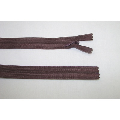 Zips krytý 3mm hnedá nedeliteľný 50cm dederon