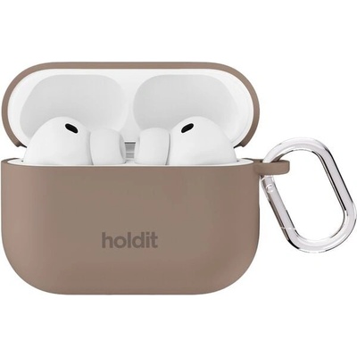 Holdit Калъф за слушалки Holdit - Silicone, AirPods Pro 3, кафяв (7330985172335)