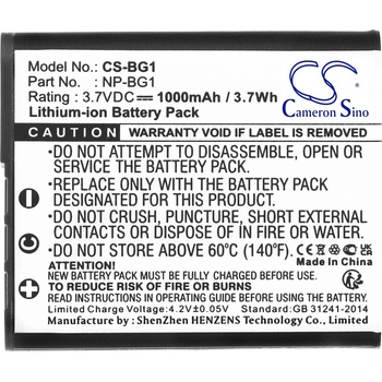 Cameron sino Батерия за апарат SONY NP-BG1 LiIon 3.7V 1000mAh Cameron Sino (CS-BG1)
