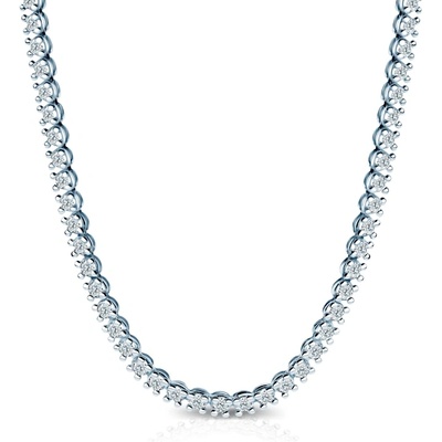 SAVICKI Тенис колие The Light 3.8 мм: бяло злато, лабораторни диаманти