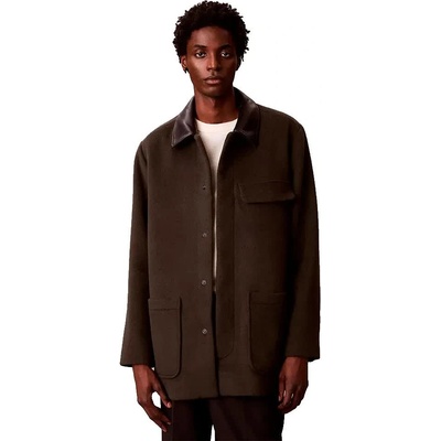 Calvin Klein Палто Calvin klein Melton coat - Brown (Peat)