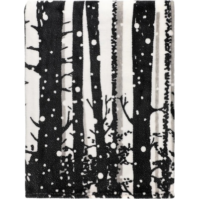 4Living deka polyester bílá černá 150x200