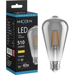 Mexen Vintis LED крушка с нажежаема жичка E27, ST64, 6W, Топла - 2700K, 510 lm, пушек (L152-E27-0627-70)