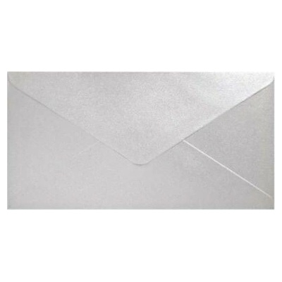Ozdobné obálky Pearl - 8x16 cm, 150 g/m2, perleťové, světle stříbrné, 10 ks