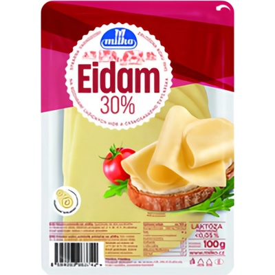Milko Eidam plátky 30% polotvrdý sýr 100g
