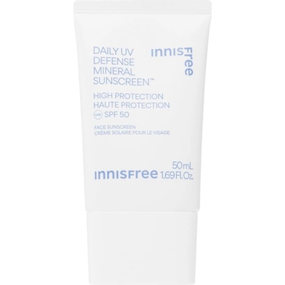 Innisfree Daily UV Defense Mineral Sunscreen минерален защитен флуид за лице SPF 50 50ml