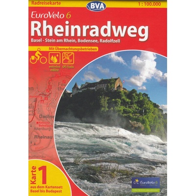 cyklomapa Rheinradweg 1:100 t. Eurovelo 6
