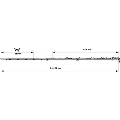 MACO nůžky pro spárové větrání Gr. 1050 FFH 801-1050 mm / 1VZ vlevo