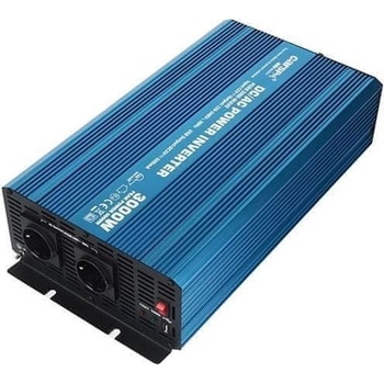 Carspa P3000U-24, 24V/230V+USB, 3000W, čistá sínusoida