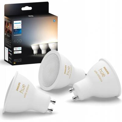 Philips HUE White Ambiance LED žiarovka GU10 4,2W/400lm 2200-6500K bluetooth 3-set