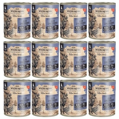 Wiejska Zagroda Forest Flavors Deer s prepelicou pre šteniatka 12 x 800 g