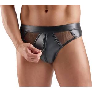 Svenjoyment Cool Wetlook Briefs with Zip 2120461 Black M