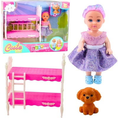 Leantoys Mini panenka v šatech + doplňky