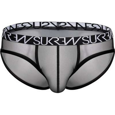 Slipy Sukrew Mesh Low-Rise Brief Underground Black pánske priesvitné slipy