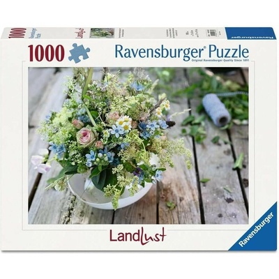 Ravensburger Landlust Letná kytica s nebesky modrou tvídiou 1000 dielov