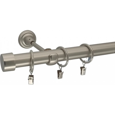 KovovégarnýžeCZ Rullo elegance 25 mm Jednořadá Bez kroužků matný nikl 360 cm