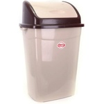 Ugurlar Plastik 50 л. бежово - кафяв кош за отпадъци с люлеещ капак