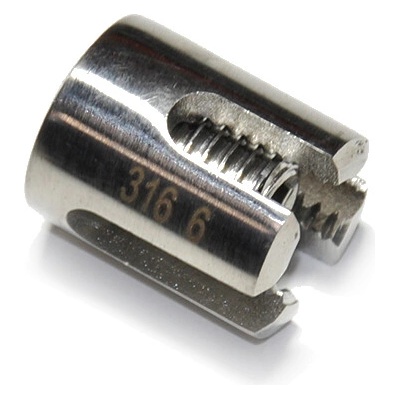 Lanová svorka pevná křížová, nerez A4, M10/2,5mm