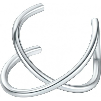 SARINES Křížený earcuff ze stříbrné chirurgické oceli S9917