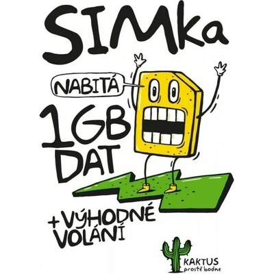 SIM karta KAKTUS s kreditem 100 Kč + 1 GB dat – Zboží Mobilmania