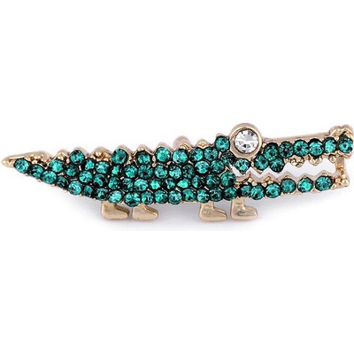 Stoklasa brož odznak s broušenými kamínky 2 zelený tyrkys