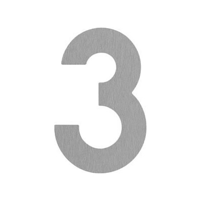 SRA - DOMOVÁ ČÍSLICA "3" 2.50 - 120 mm NEM - nerez matná | MP-KOVANIA.sk