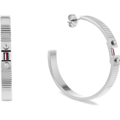 Tommy Hilfiger Úchvatné ocelové kruhy s krystaly Stripes 2781049