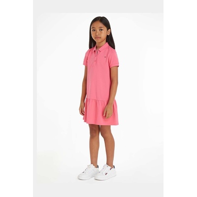 Tommy Hilfiger Детска рокля Tommy Hilfiger в розово къса разкроена (KG0KG07777.104.122.PPYH)