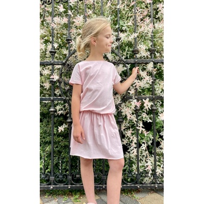 MIMI moda dla dzieci dívčí cropped šaty ligt pink