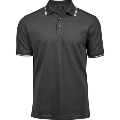 TeeJays polokošile TJ 1407 elastická krátký rukáv pánská COT-18140792701 šedá tmavá bílá