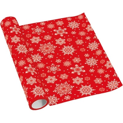 Airlaid ubrus Snowflakes red 40cmx5m