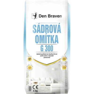 Den Braven Sadrová omietka G300 Sadrová omietka G300, vrece 5 kg, biela