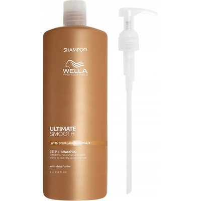 LWella Ultimate Smothh Šampon na suché vlasy 1000 ml + pumpička