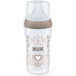 Nuk Бебешко шише Nuk Perfect Match - Temperature control, PP, 260 ml, размер М, сърце (10216014) - baby
