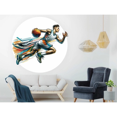 Nalepte.cz Basketbalista 03 textilní přelepitelná samolepka na zeď arch 100 x 99 cm