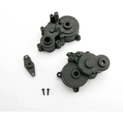 Traxxas Gearbox halves (front & rear)/ shift detent ball/ spring/ 4m, TRX3991X (TRX3991X)