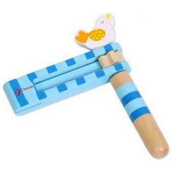 Classic World - Дървено кречетало - Синьо с птичка (2623_1)