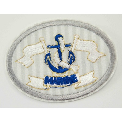 Nažehlovacia záplata - MARINE - 6x4 cm - svetlosivá