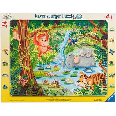Ravensburger Пъзел Ravensburger от 24 части - Приятели в джунглата (06171)