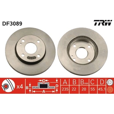 Brzdový kotúč TRW DF3089