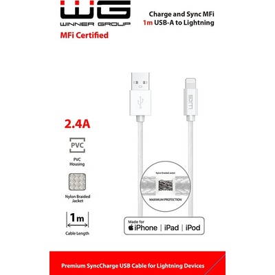 Winner WN0031 USB MFI Lightning / USB-A 1m bílý