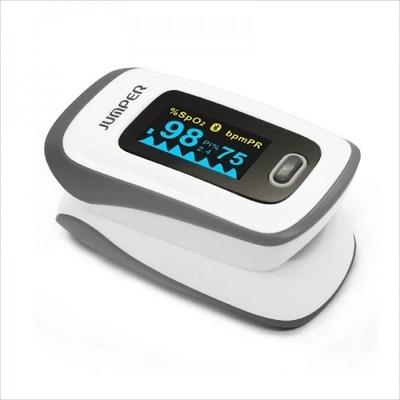JUMPER JPD-500F pulzný oxymeter s obrazovkou OLED a Bluetooth, šedý