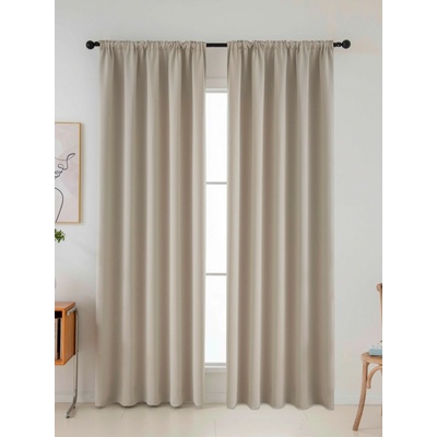 MKLuzkoviny.cz Blackout závěsy Elias přírodní – 140 × 250 cm (2 ks) - řasící stuha – Zbozi.Blesk.cz
