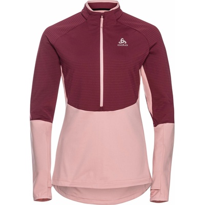 Odlo Midlayer 1/2 Zip Sesevenna SL ružová vínová