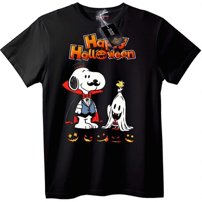 NOONEBRAND Тениска Snoopy Хелоуин - L, Black