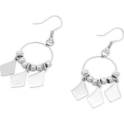 MPM Dámské visací ocelové nerezové náušnice 6935 stříbrné barvy SER.6935