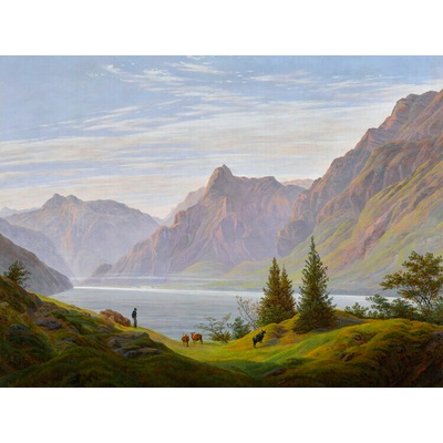 Plagát, Obraz - A Mountain Lake in the Morning, Caspar David Friedrich, 40 × 30 cm
